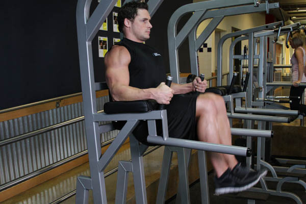 Dips and Knee Raises (Động tác gập bụng trên xà kép)